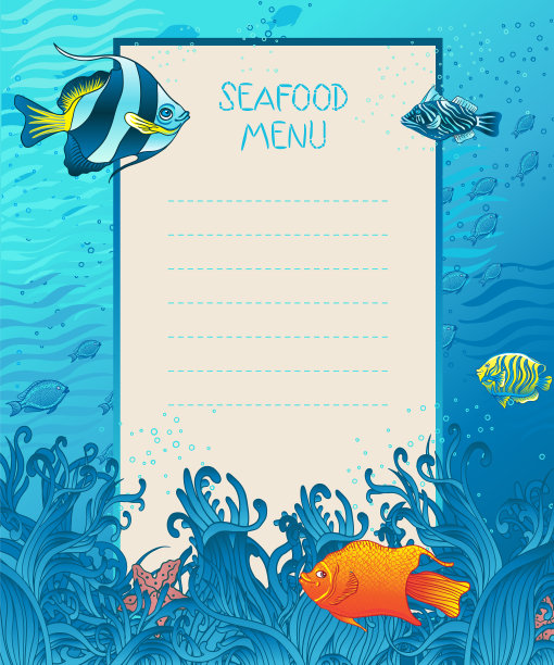 海鲜菜单设计背景模板图片下载