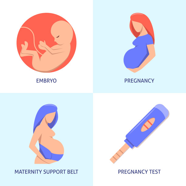 怀孕图标设置在平面风格图片下载