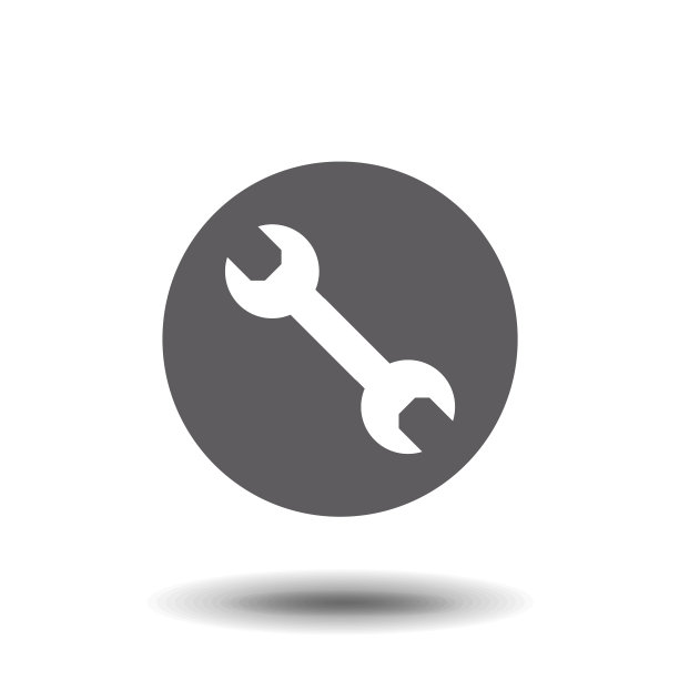 工具图标在时髦的平面风格孤立在灰色图片下载