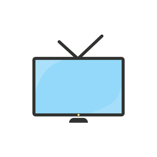 电视图标在时尚的平面风格孤立在白色图片下载