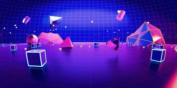 虚拟现实背景的三维渲染。图片下载