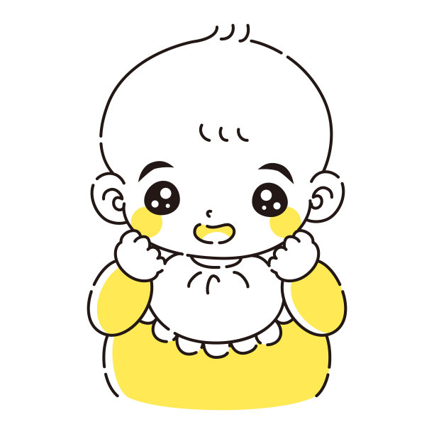 一个婴儿灿烂微笑的插图图片下载