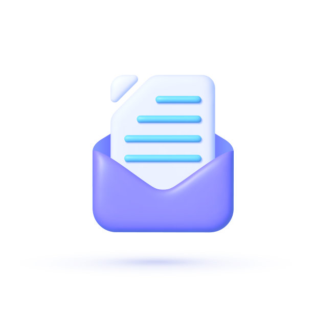 蓝色背景3D Email图标图片下载