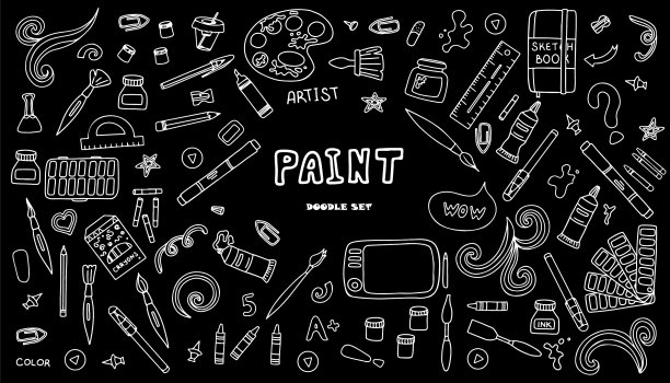 美术工具素描集手绘图片下载