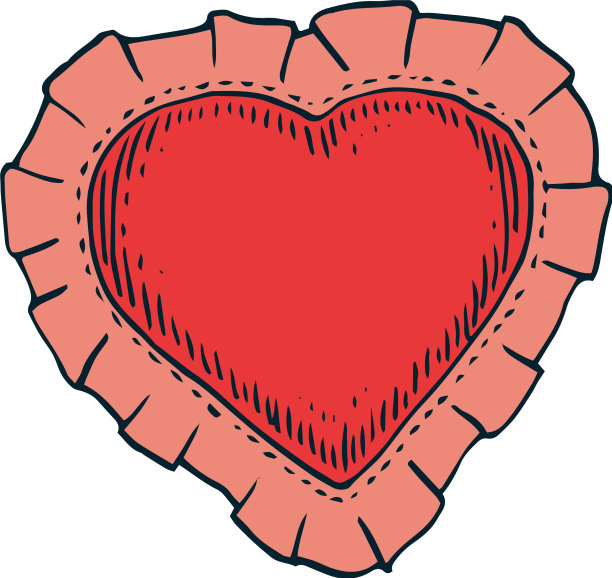 红心形枕孤立上图片下载