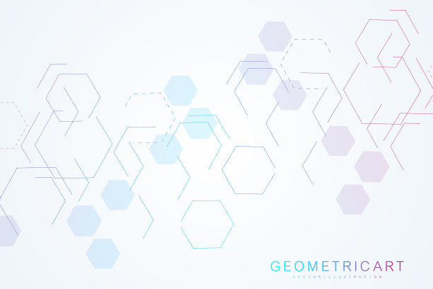 六边形抽象背景大数据图片下载