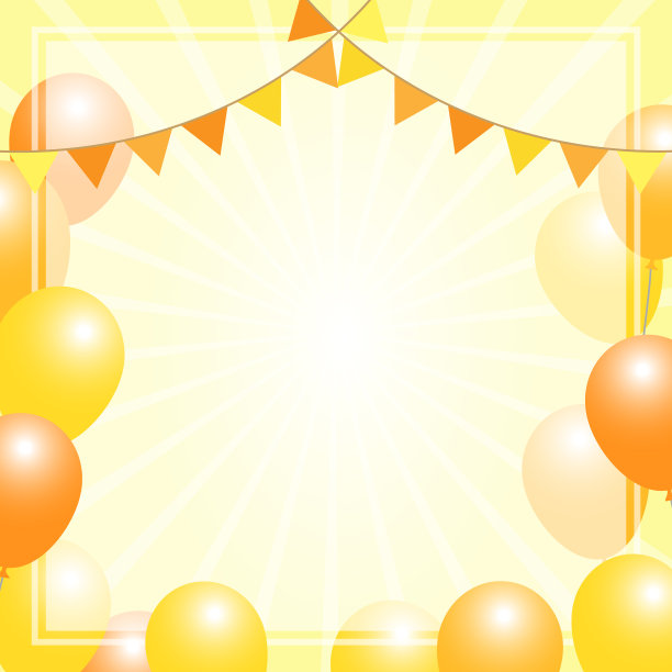 网页横幅设计气球和花环插图。图片下载