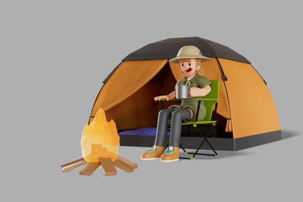 男女游客骑摩托车旅行。3 d渲染图图片下载