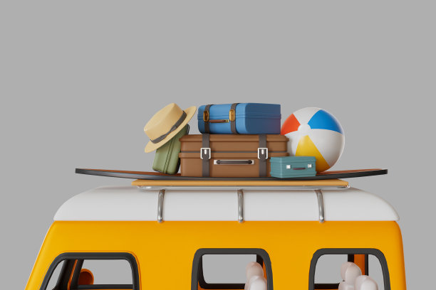 男女游客骑摩托车旅行。3 d渲染图图片下载