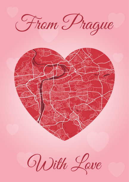 来自布拉格的爱卡城市地图在心中图片下载