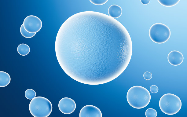 大量分离的蓝色细胞，3d渲染。图片下载