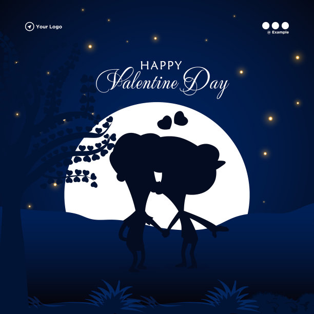 情人节快乐横幅设计图片下载