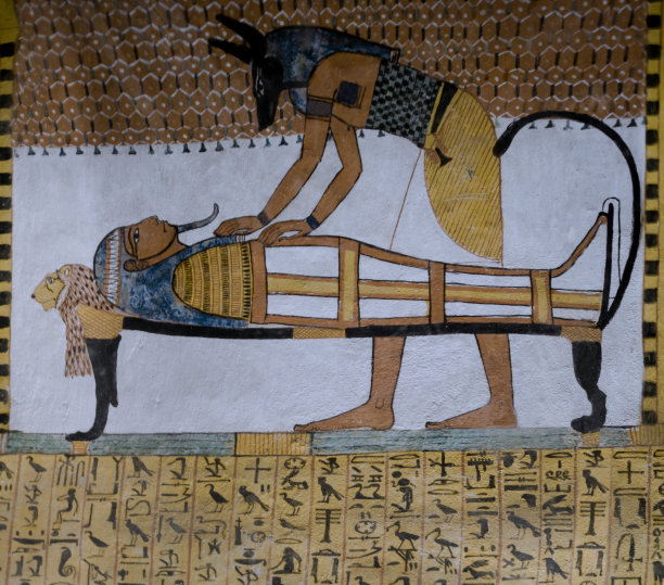 阿努比斯神守护拉美西斯二世的木乃伊图片下载