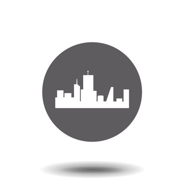 城市图标平面剪影设计简约为图片下载