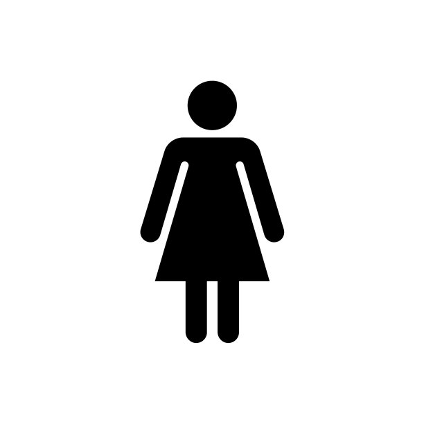 白色背景上的女性图标标志符号图片下载