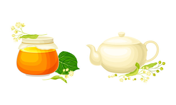 椴树或椴蜂蜜在罐子和酿造图片下载