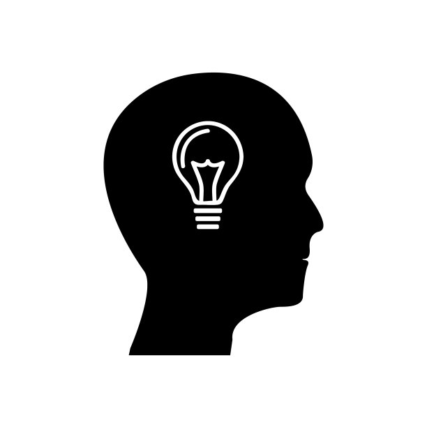 头部想法图标固体象形孤立在白色图片下载