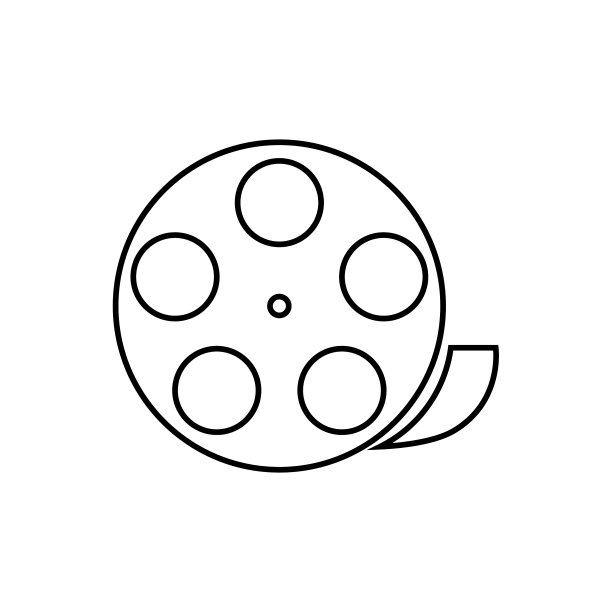 电影胶片线性图标 - 标志或logo图片下载