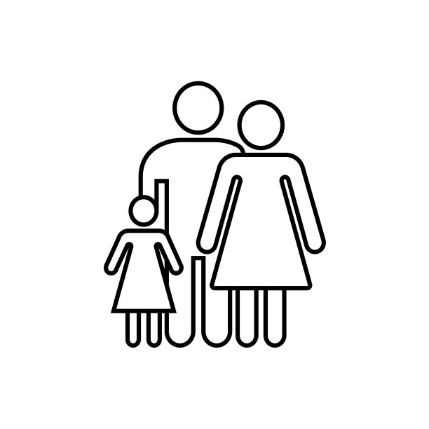 线家族图标在白色背景图片下载