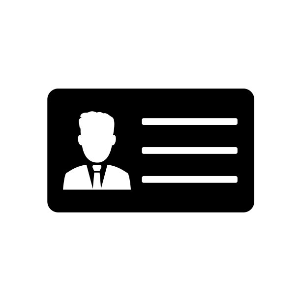 标识卡图标完美的黑色象形图片下载