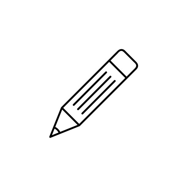 编辑铅笔或铅笔书写线条艺术图标图片下载