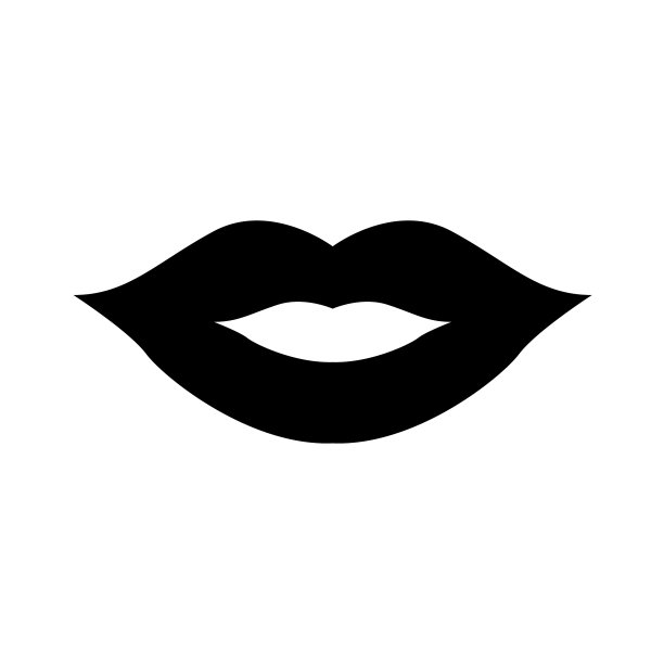 唇图标在时尚的平面风格孤立在灰色图片下载