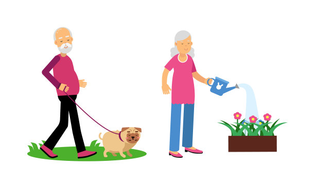 老年男女养老者性格相投图片下载