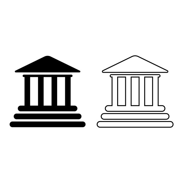 大学平面图标孤立在白色背景图片下载