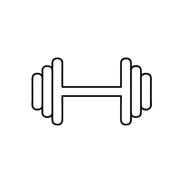 哑铃线图标上孤立的线性象形图图片下载
