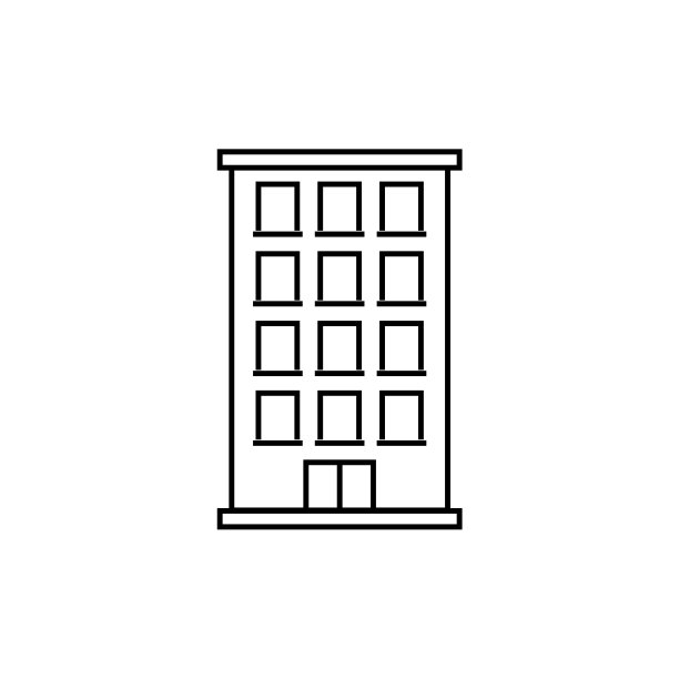 办公楼线条图标轮廓标志线性图片下载