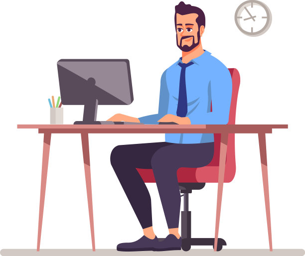 办公室工作半平RGB色图片下载