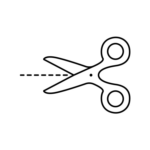 剪刀与削减线孤立在白色图片下载