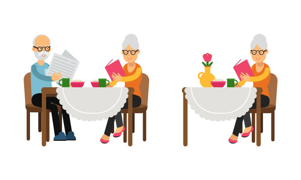 老年男女养老者性格相投图片下载