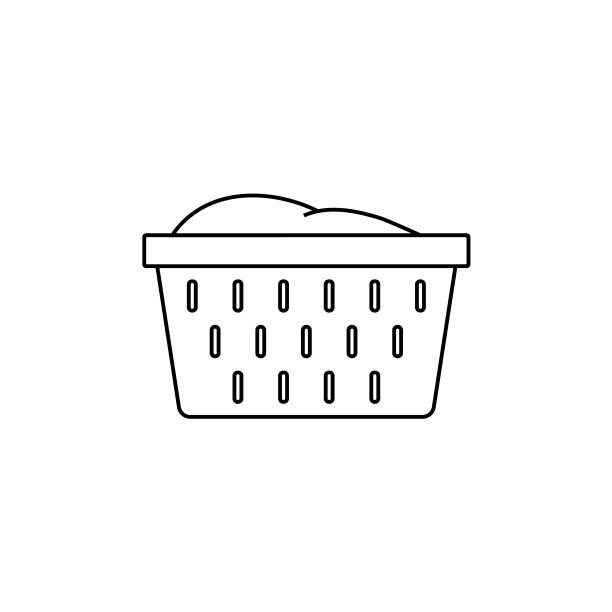 洗衣篮轮廓图标线性风格标志为图片下载