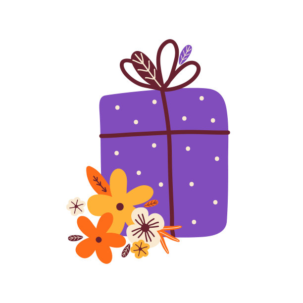 紫色的礼盒，带蝴蝶结的生日礼物图片下载