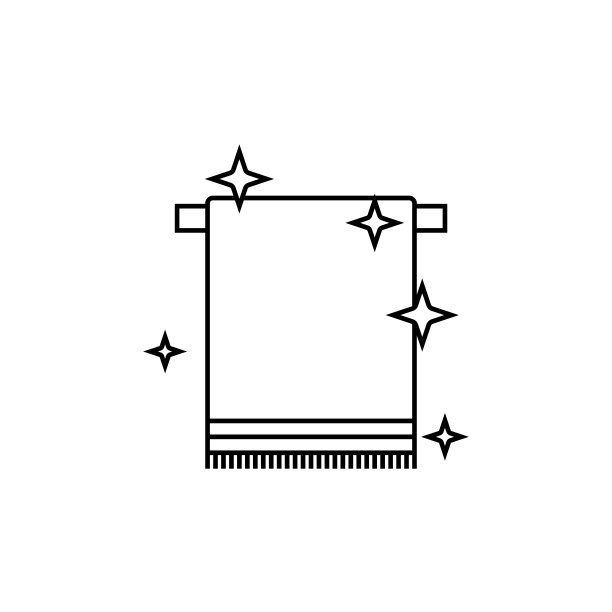 浴巾架上轮廓图标线形标志图片下载