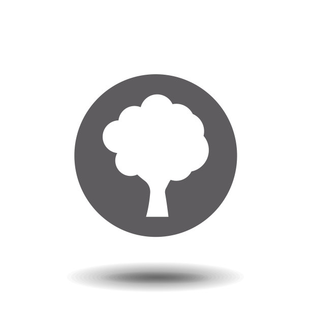 树图标森林符号平网标志在白色图片下载