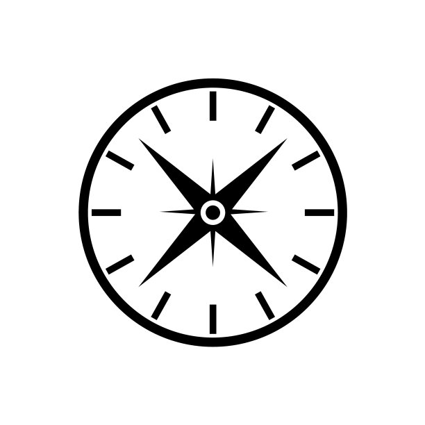 黑色扁平风格指南针图标图片下载