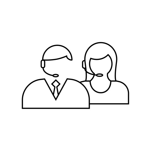 呼叫中心图标时髦的平面UI标识设计薄图片下载