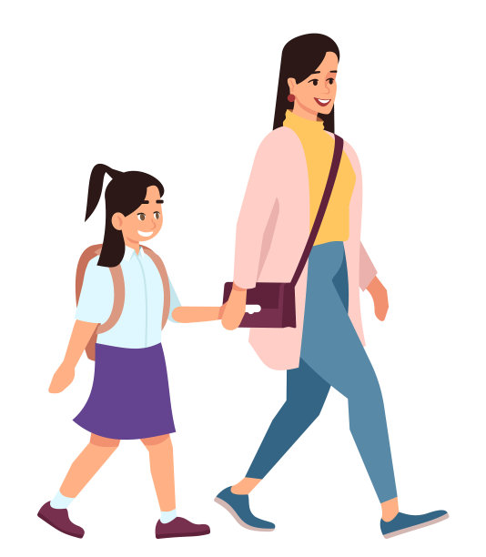 陪孩子上学半平RGB色图片下载