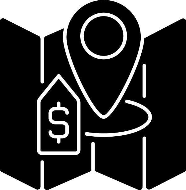 土地销售黑色字形图标图片下载