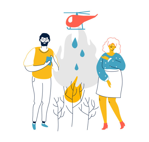 扑灭燃烧的森林-现代平面设计图片下载