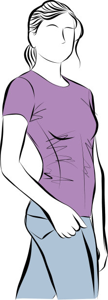 时尚女子素描手绘美丽年轻图片下载