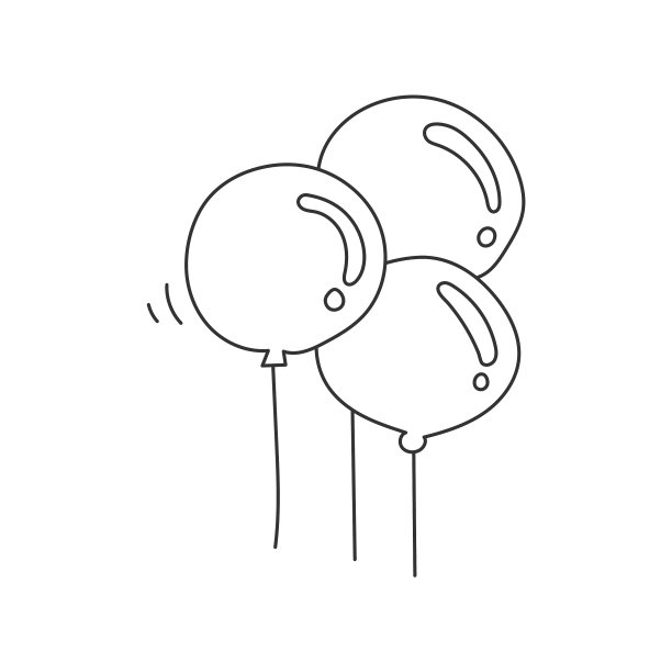 手绘生日气球图片下载