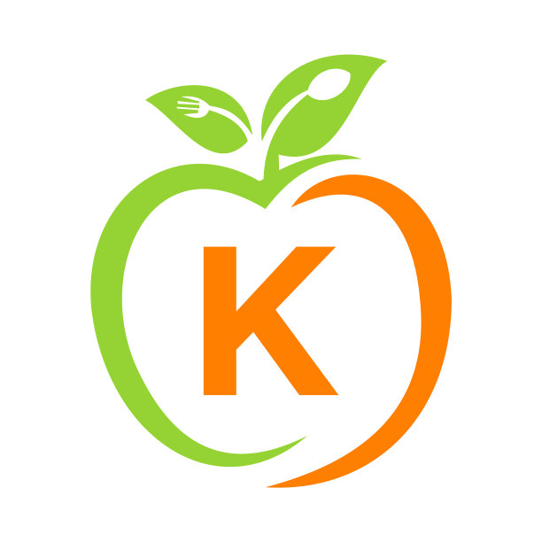 健康食品标志上的字母k苹果保健图片下载