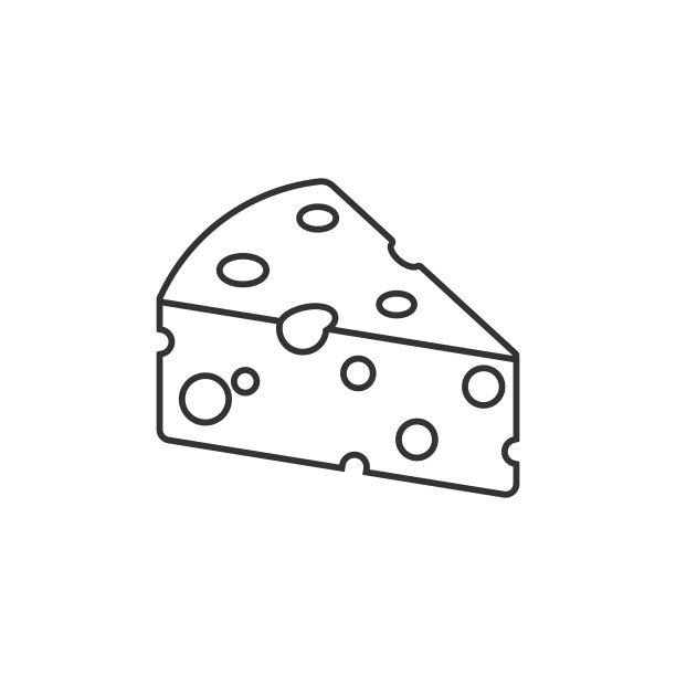 奶酪片图标在扁平风格的牛奶食品上图片下载