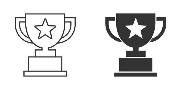 奖杯杯图标在扁平风格的高脚杯奖上图片下载