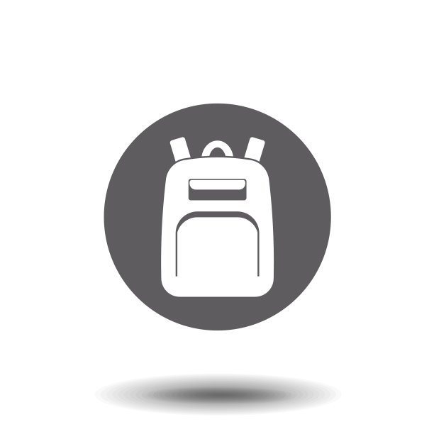 双肩包固体图标书包孤立在灰色图片下载