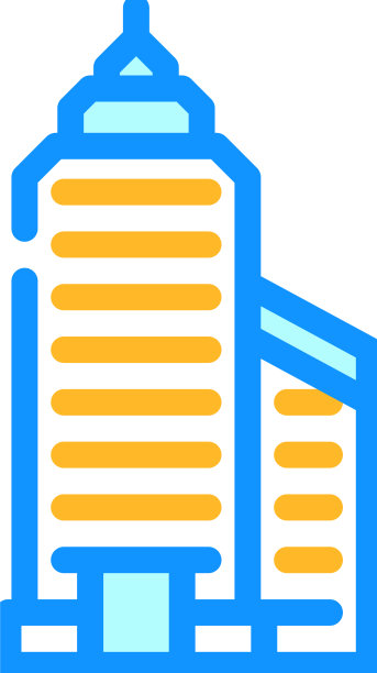 塔金融中心摩天大楼彩色图标图片下载