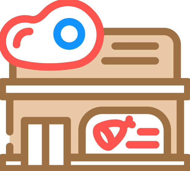 肉店彩色图标图片下载